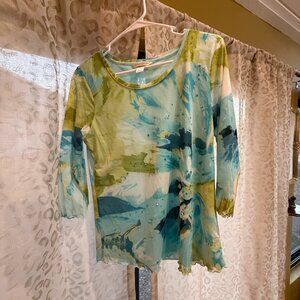 Whimsical Floral Bedazzled Top